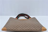 Auth GUCCI Web SherryLine Micro GG PVC Leather Shoulder Tote Bag Brown J2573