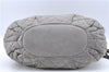 Authentic CHANEL CC Logo Chain Shoulder Hand Tote Bag Leather Gray Brown J2577