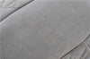 Authentic CHANEL CC Logo Chain Shoulder Hand Tote Bag Leather Gray Brown J2577