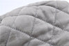 Authentic CHANEL CC Logo Chain Shoulder Hand Tote Bag Leather Gray Brown J2577