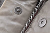 Authentic CHANEL CC Logo Chain Shoulder Hand Tote Bag Leather Gray Brown J2577