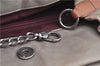 Authentic CHANEL CC Logo Chain Shoulder Hand Tote Bag Leather Gray Brown J2577