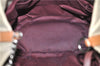Authentic CHANEL CC Logo Chain Shoulder Hand Tote Bag Leather Gray Brown J2577