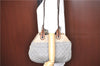 Authentic CHANEL CC Logo Chain Shoulder Hand Tote Bag Leather Gray Brown J2577