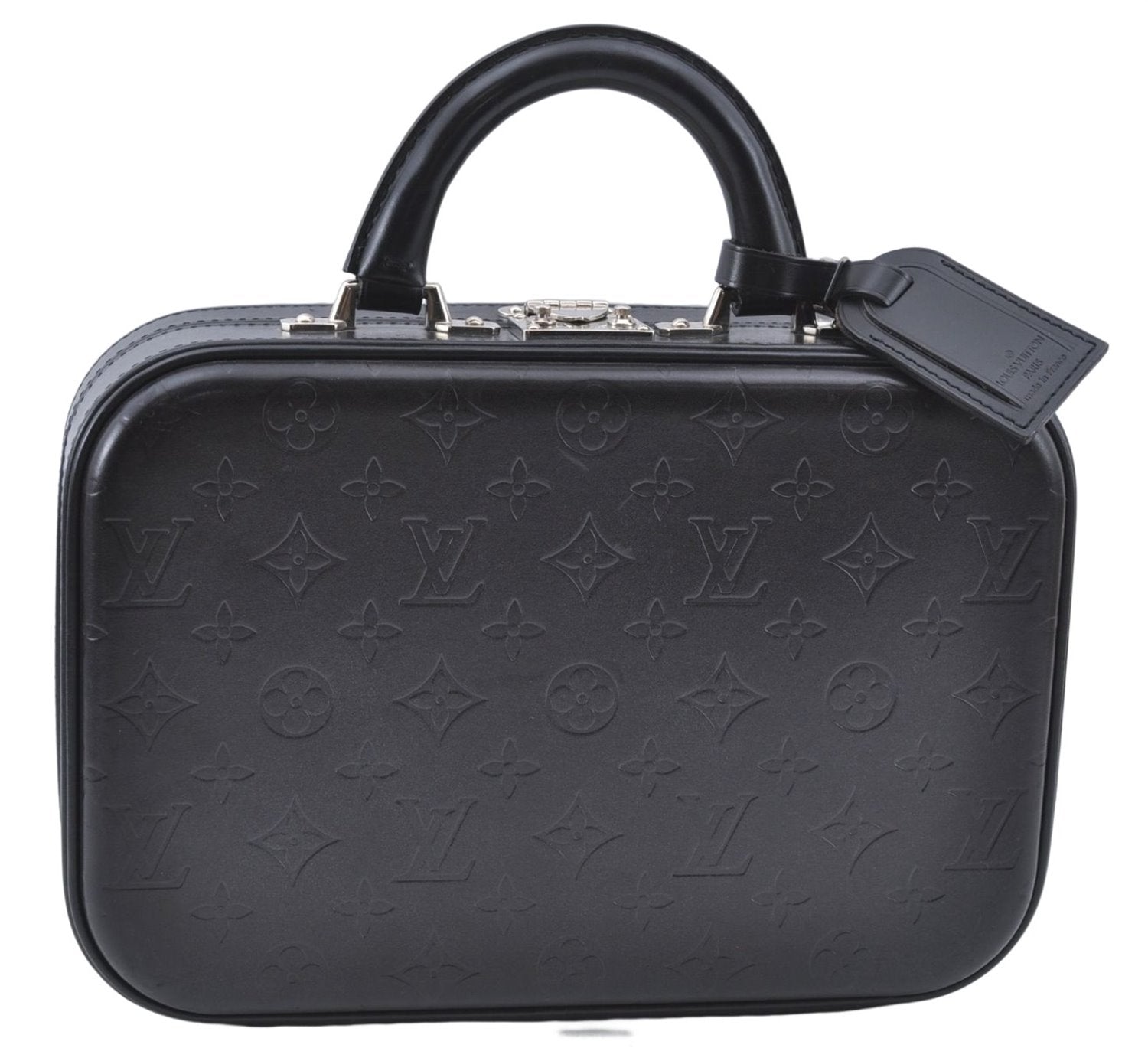 Authentic Louis Vuitton Monogram Glace Valisette PM Hand Bag M92235 Black J2578