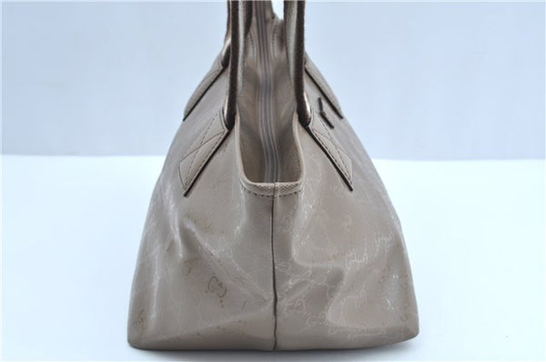 Authentic GUCCI Impreme Hand Tote Bag GG PVC Leather 374433 Beige J2579