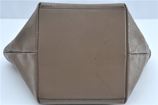 Authentic GUCCI Impreme Hand Tote Bag GG PVC Leather 374433 Beige J2579