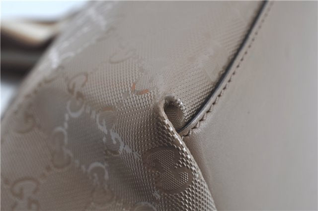 Authentic GUCCI Impreme Hand Tote Bag GG PVC Leather 374433 Beige J2579