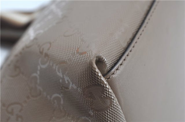 Authentic GUCCI Impreme Hand Tote Bag GG PVC Leather 374433 Beige J2579