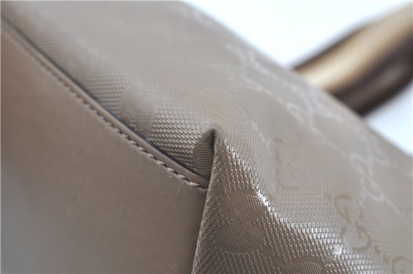 Authentic GUCCI Impreme Hand Tote Bag GG PVC Leather 374433 Beige J2579