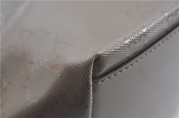 Authentic GUCCI Impreme Hand Tote Bag GG PVC Leather 374433 Beige J2579