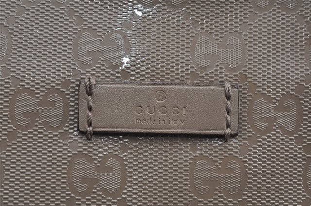 Authentic GUCCI Impreme Hand Tote Bag GG PVC Leather 374433 Beige J2579