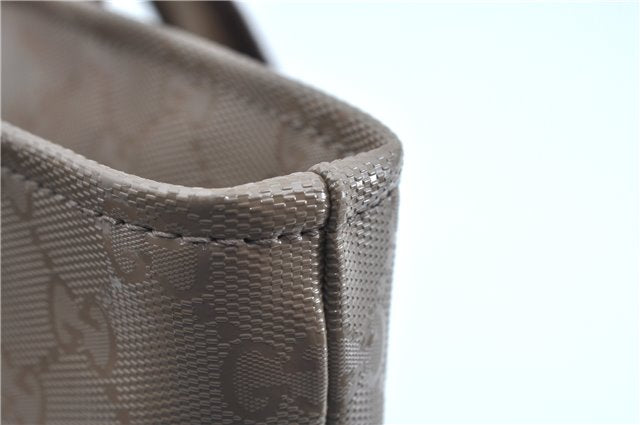 Authentic GUCCI Impreme Hand Tote Bag GG PVC Leather 374433 Beige J2579