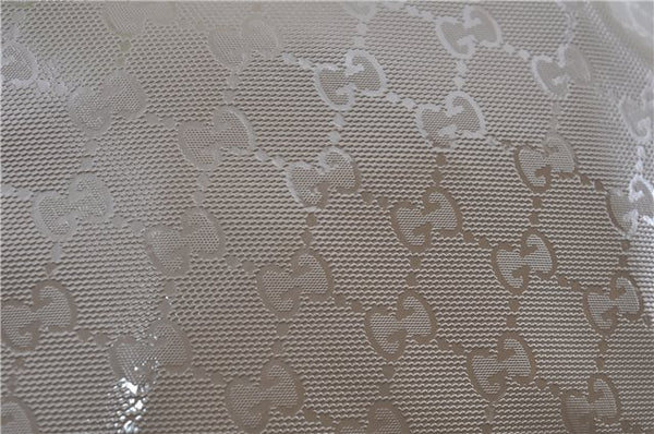 Authentic GUCCI Impreme Hand Tote Bag GG PVC Leather 374433 Beige J2579