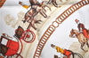 Authentic HERMES Carre 90 Scarf "La Promenade de Longchamps" Silk Beige J2592