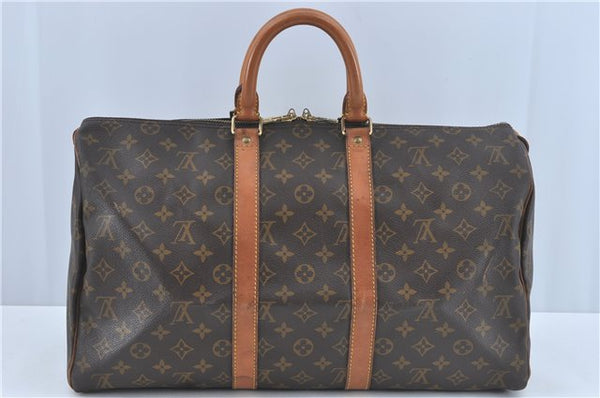 Authentic Louis Vuitton Monogram Keepall 45 Travel Boston Bag M41428 LV J2599