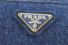 Authentic PRADA Denim Leather Pouch Purse 1N0340 Blue J2610