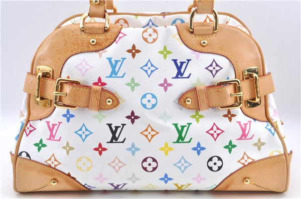 Authentic Louis Vuitton Monogram Multicolor Claudia Hand Bag M40193 White J2615