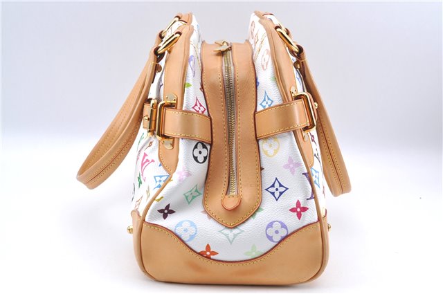 Authentic Louis Vuitton Monogram Multicolor Claudia Hand Bag M40193 White J2615