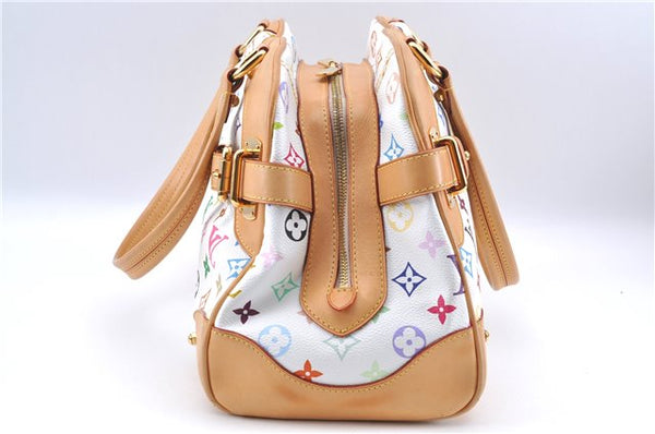 Authentic Louis Vuitton Monogram Multicolor Claudia Hand Bag M40193 White J2615