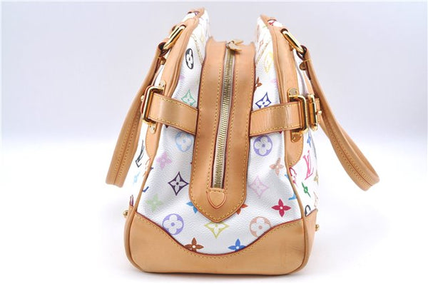 Authentic Louis Vuitton Monogram Multicolor Claudia Hand Bag M40193 White J2615