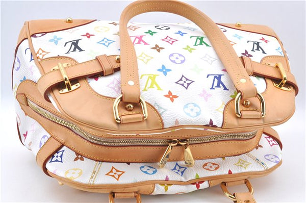 Authentic Louis Vuitton Monogram Multicolor Claudia Hand Bag M40193 White J2615