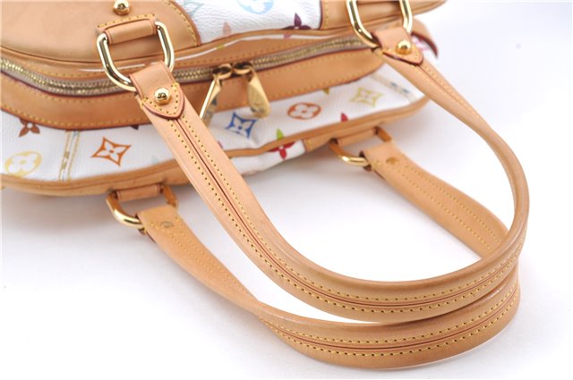 Authentic Louis Vuitton Monogram Multicolor Claudia Hand Bag M40193 White J2615