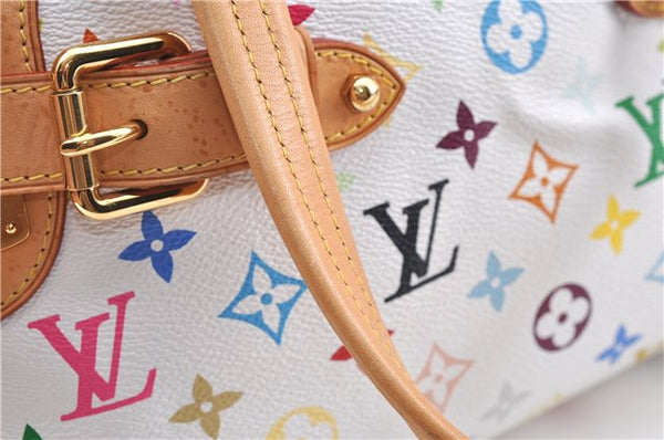 Authentic Louis Vuitton Monogram Multicolor Claudia Hand Bag M40193 White J2615