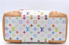 Authentic Louis Vuitton Monogram Multicolor Claudia Hand Bag M40193 White J2615