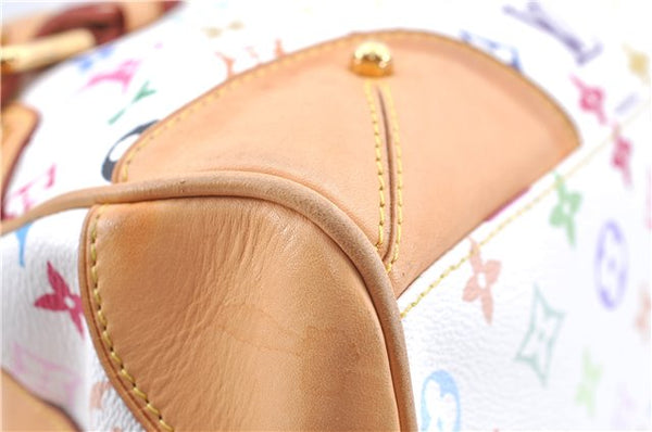 Authentic Louis Vuitton Monogram Multicolor Claudia Hand Bag M40193 White J2615