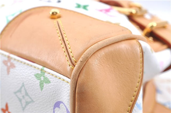 Authentic Louis Vuitton Monogram Multicolor Claudia Hand Bag M40193 White J2615