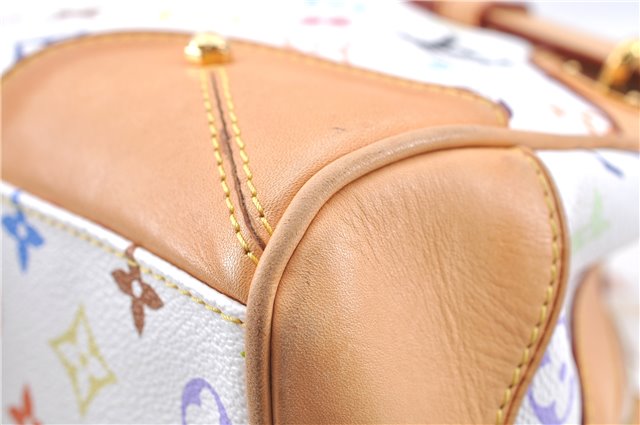 Authentic Louis Vuitton Monogram Multicolor Claudia Hand Bag M40193 White J2615