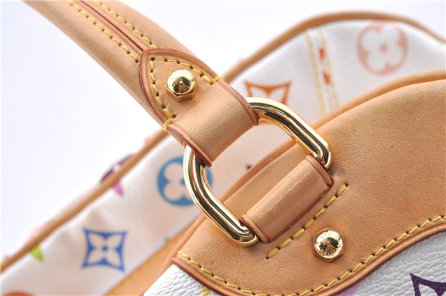 Authentic Louis Vuitton Monogram Multicolor Claudia Hand Bag M40193 White J2615