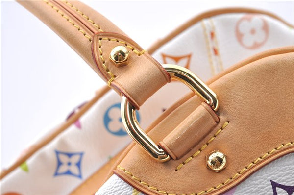 Authentic Louis Vuitton Monogram Multicolor Claudia Hand Bag M40193 White J2615