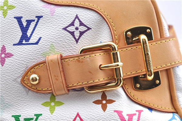 Authentic Louis Vuitton Monogram Multicolor Claudia Hand Bag M40193 White J2615
