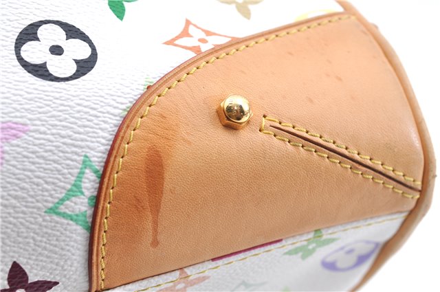 Authentic Louis Vuitton Monogram Multicolor Claudia Hand Bag M40193 White J2615