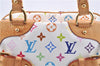 Authentic Louis Vuitton Monogram Multicolor Claudia Hand Bag M40193 White J2615