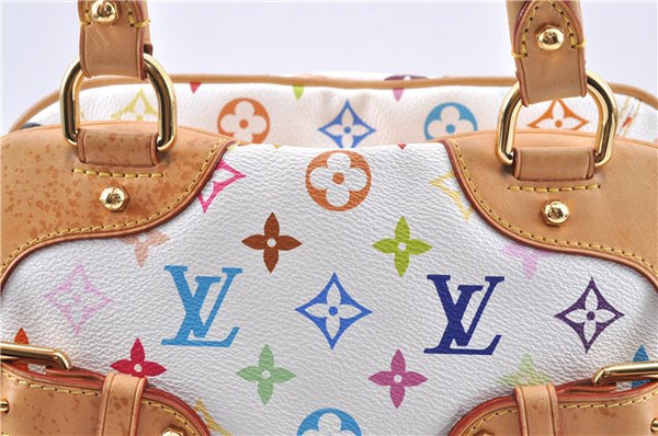 Authentic Louis Vuitton Monogram Multicolor Claudia Hand Bag M40193 White J2615