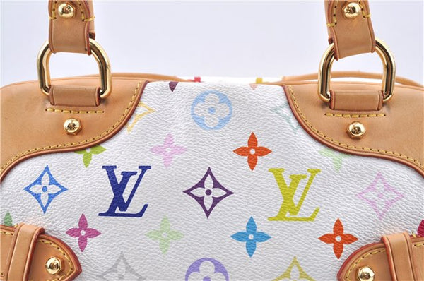 Authentic Louis Vuitton Monogram Multicolor Claudia Hand Bag M40193 White J2615