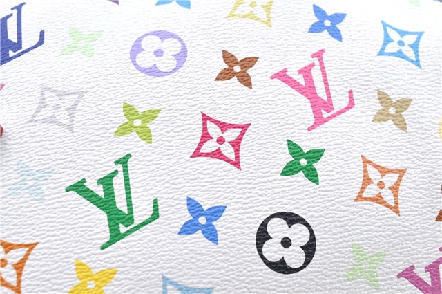 Authentic Louis Vuitton Monogram Multicolor Claudia Hand Bag M40193 White J2615