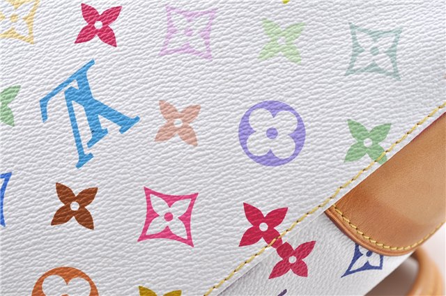 Authentic Louis Vuitton Monogram Multicolor Claudia Hand Bag M40193 White J2615