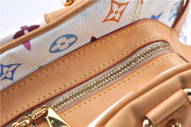 Authentic Louis Vuitton Monogram Multicolor Claudia Hand Bag M40193 White J2615