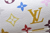 Authentic Louis Vuitton Monogram Multicolor Claudia Hand Bag M40193 White J2615