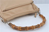 Authentic GUCCI Bamboo Shoulder Hand Bag Purse Leather 0008509 Beige J2616