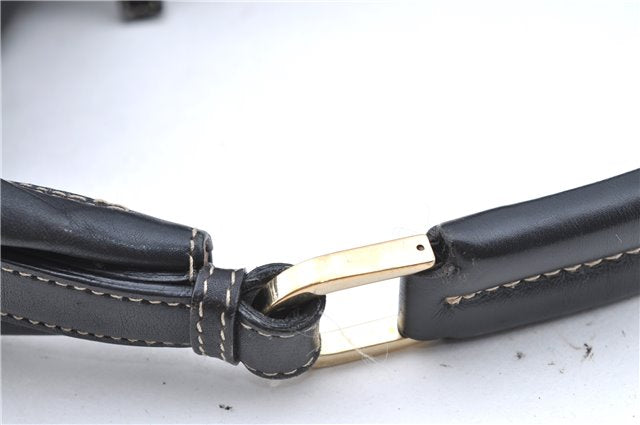 Authentic GUCCI Shoulder Hand Bag Purse Leather 0014288 Black J2618