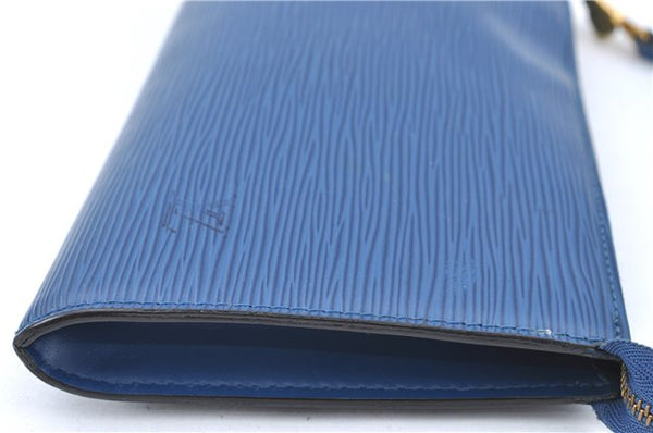 Authentic Louis Vuitton Epi Pochette Accessoires Pouch Blue M52945 LV J2623