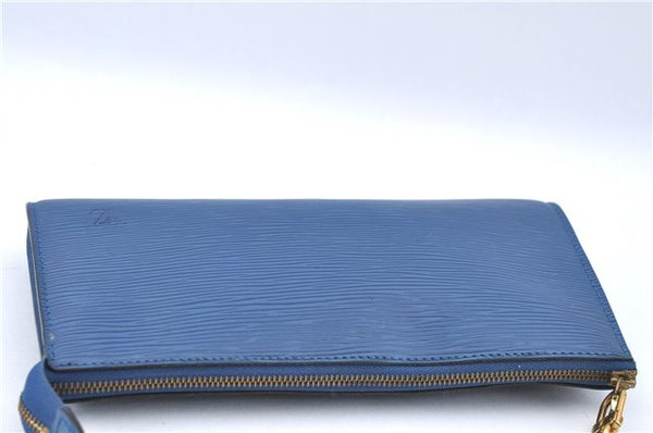 Authentic Louis Vuitton Epi Pochette Accessoires Pouch Blue M52945 LV J2623