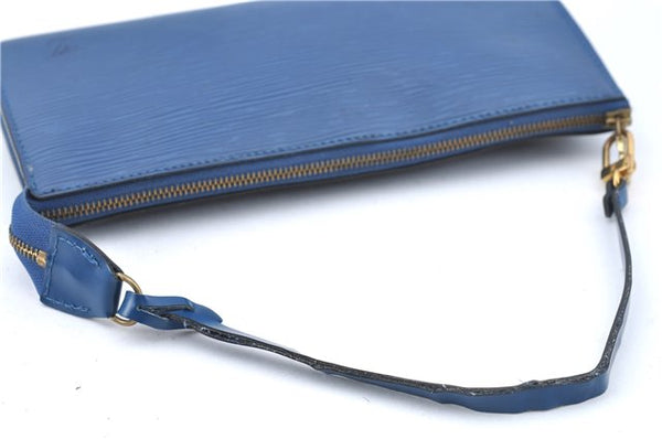 Authentic Louis Vuitton Epi Pochette Accessoires Pouch Blue M52945 LV J2623