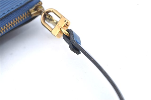 Authentic Louis Vuitton Epi Pochette Accessoires Pouch Blue M52945 LV J2623