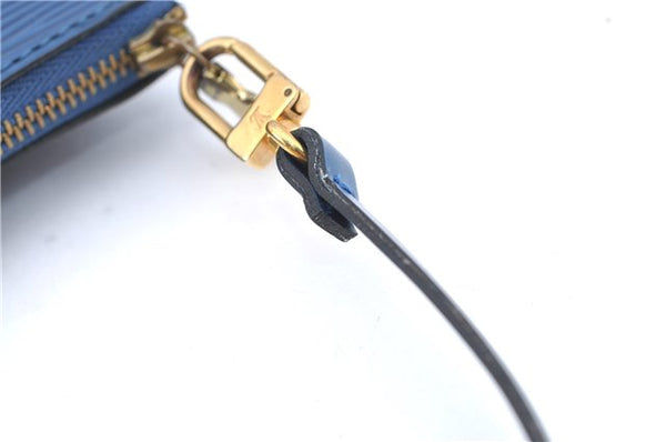 Authentic Louis Vuitton Epi Pochette Accessoires Pouch Blue M52945 LV J2623